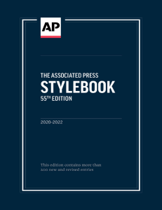 The Associated Press Stylebook 55 2020-2022