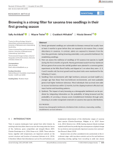 Journal of Ecology - 2021 - Archibald - Browsing is a strong filter for savanna tree seedlings in their first growing