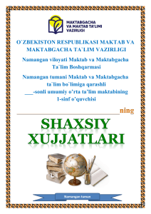 1-sinf Shaxsiy dela