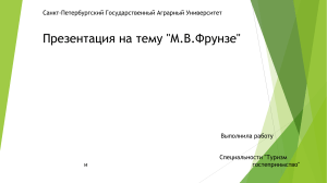 Презентация по истории на тему "М. В. Фрунзе"