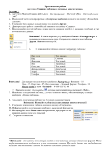 ПЗ 12. Создание базы данных