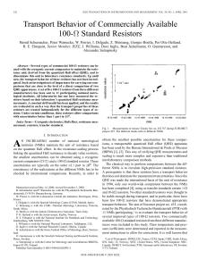 Transport behavior of commercially available standard resistor