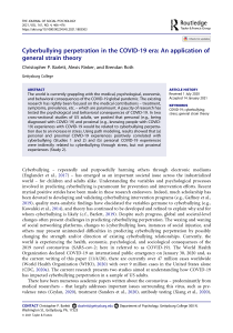 Cyberbullying perpetration in the COVID 19 era An application of general strain theory