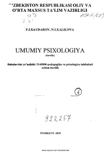 Umumiy psixologiya (F.Xaydarov, N.Xalilova)