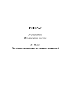 Последствия природных и техногенных опасностей
