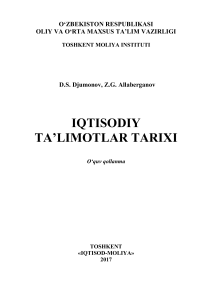 iqtisodiy talimotlar tarixi