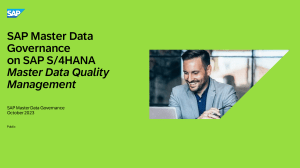 Data Quality Management with SAP Master Data Governance on SAP S 4HANA