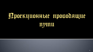 ПРОЕКЦИОННЫЕ ПРОВОДЯЩИЕ ПУТИ