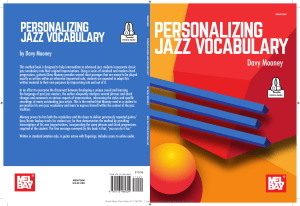 Personalizing Jazz Vocabulary D.Mooney