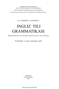 Ingliz tili grammatikasi (M.G'apporov, R.Qosimova)