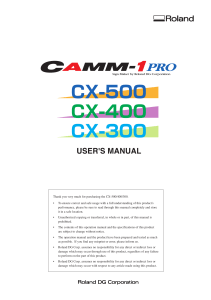 User's manual Roland camm-1 pro CX-500 400 300 USE E R5