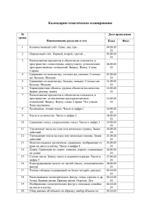 Календарно-тематическое планирование  Математика . 1 класс. (Школа России)