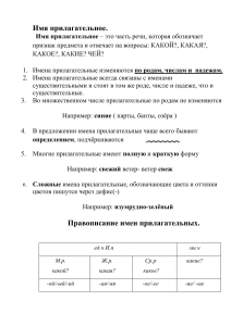 Брошюра  Имя прилагательное  3 класс