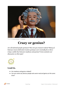 Speaking club Crazy or genius 