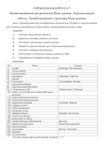 практическая работа по базам данных