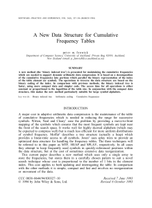 a new data structure for cumulative frequency tables