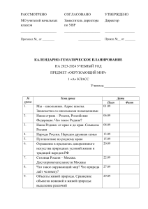 КТП окружающий мир 1-4 класс