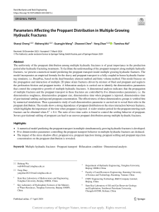 Cheng. Parameters Affecting the Proppant Distribution in Multiple Growing Hydraulic Fractures