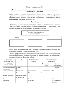 Практическая работа № 2 «Установление взаимосвязи между геологическим строением, полезными ископаемыми и рельефом. 