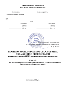 Технический проект скважинной гидродобычи россыпного золота. Чертежи СГГС