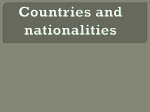 Countries and nationalities