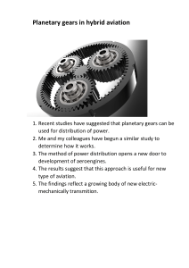 Planetary gears in hybrid aviation