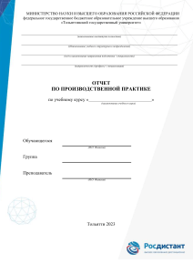 Отчет по производственной практике по учебному курсу