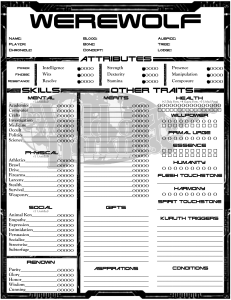 NWoFD Werewolf 2ndED 2-Page Interactive