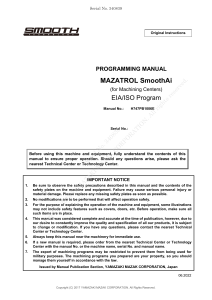 PROGRAMMING MANUAL MAZATROL SmoothAi