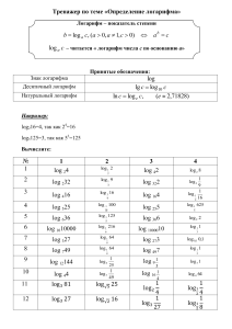 тренажер ЛОГАРИФМЫ определение 10 класс