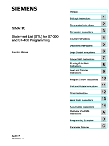 STEP 7 - Statement List for S7-300 and S7-400