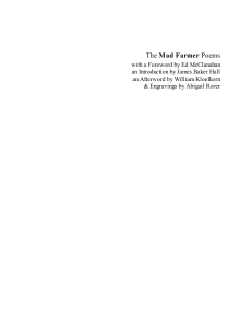 The Mad Farmer Poems (Wendell Berry)