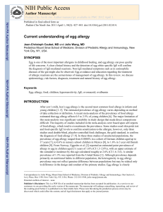 Current understanding of egg allergy