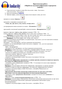 Практическая работа. Обработка звуковой информации в программе Audacity