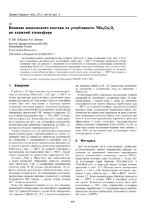 Влияние химического состава на устойчивость УВа2Си307 во влажной атмосфере