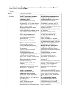 Критерии и нормы оценивания по английскому языку