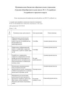 План индивидуальной профилактической работы с хатимовой