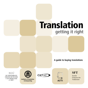 Translation getting it right - A guide to buying translations