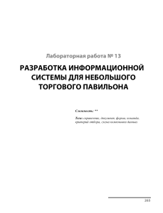 РАЗРАБОТКА ИНФОРМАЦИОННОЙ СИСТЕМЫ